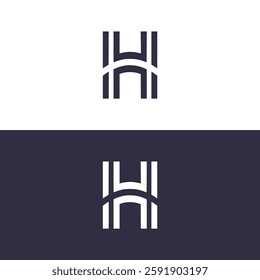 simple letter H line logo vector illustration template design