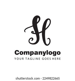 simple letter h for logo company design