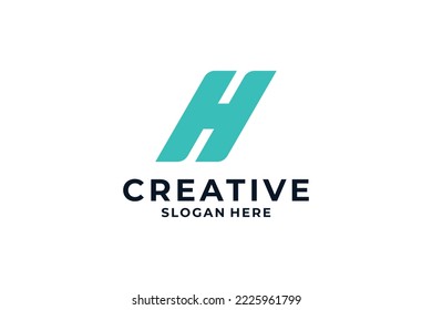 Simple letter H logo design template.