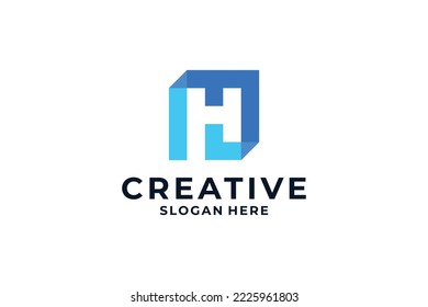 Simple letter H logo design template.
