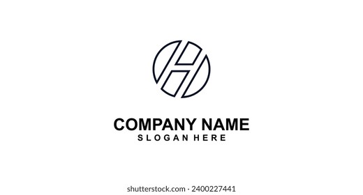 Simple letter H logo design with modern concept| building letter H| premium vector