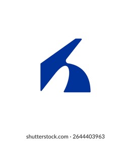 Simple letter H logo, letter K vector icon arrow