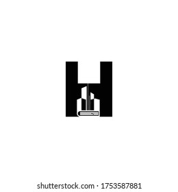 diseño de logotipo de propiedad de letra h simple vectorial