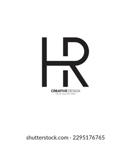 Einfaches H R-Line-Art-Monogramm-Flachlogo