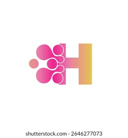 Simple letter H Technology design template logo