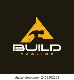 letra simple Logo de un martillo