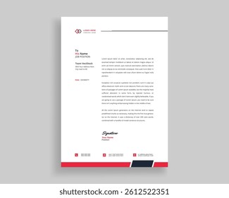 A simple Letter Head Template in red color