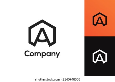 Letra simple logo de un hexágono