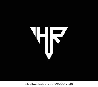 Simple Letter HR Triangle Shape Logo Design Template