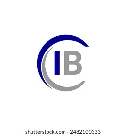 Simple Letter IB logo design template vector illustration. Alphabet Letter IB Technology Logo Design Pixel Element.