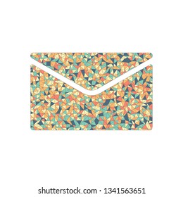 simple letter icon. Colored mosaic with polygons