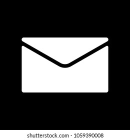 simple letter icon. White icon on black background. Inversion