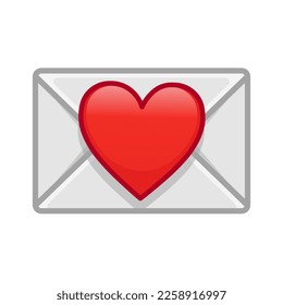 Simple letter illustration with heart Large size of emoji icon