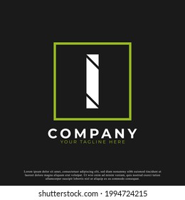 Simple Letter I Inside Square Modern Logo. Usable for Business and Branding Logos.