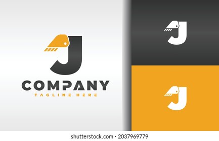 simple letter J excavator logo