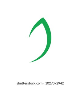 simple letter j green leaf shape logo 