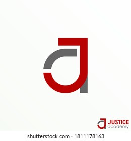 Simple Letter JA ot AJ sans serif font with connected image graphic icon logo design concept vector stock. Can be used as a symbol related to initial.