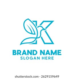 simple letter K Bird modern line design template