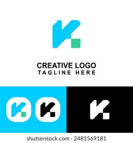 Diseño simple de la letra K para el símbolo de la oficina