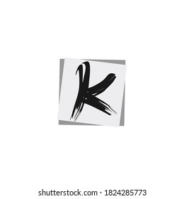 letra simple k grunge logo del dibujo vector