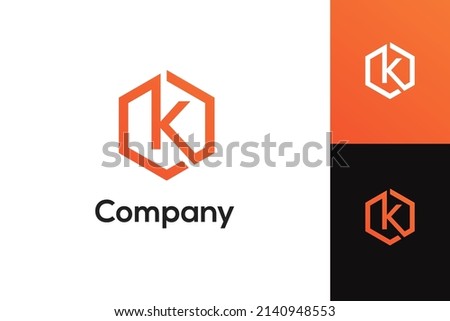 Simple letter K Hexagon logo