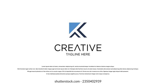 Simple letter K logo design with building concept| creative letter k|premium vector