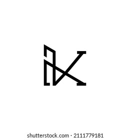 Simple Letter K Monogram Logo Design in Black and White