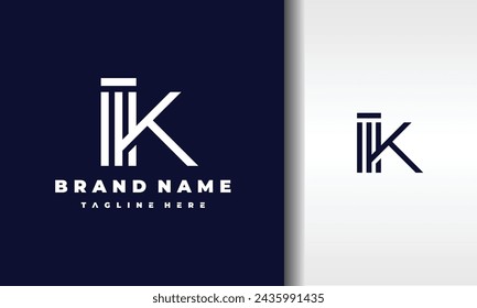 letra simple K logo del pilar