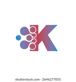 Simple letter K Technology design template logo