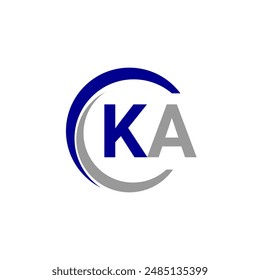 Simple Letter KA logo design template vector illustration. KA Alphabet Letter. KA Technology Logo Design Pixel Element.
