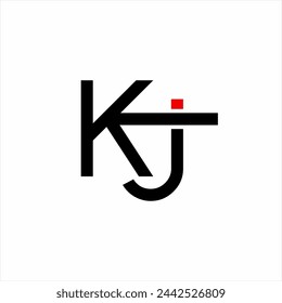 Simple letter KJ logo design with back arrow.