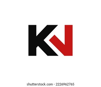 Letra simple plantilla de diseño del logotipo de KN o KW sobre fondo blanco. adecuado para cualquier diseño de logotipo de marca.