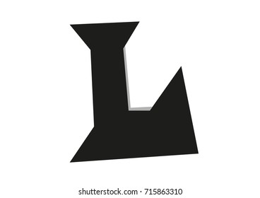 simple letter L logo color black