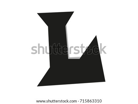 simple letter L logo color black