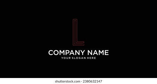 Simple letter L logo design with modern concept| premium vector