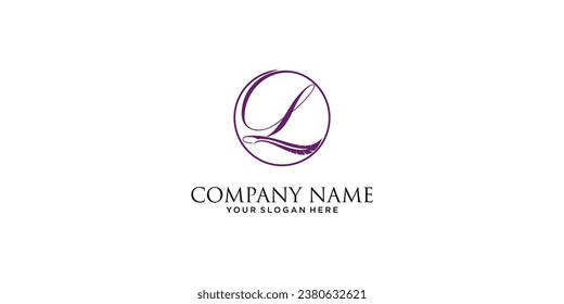 Simple letter L logo design with modern concept| premium vector