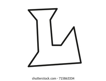simple letter L logo white outline with black 