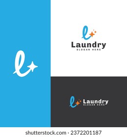 simple Letter L sign logo design template for laundry, washing, cleaning service business with modern, creative and elegant styles.