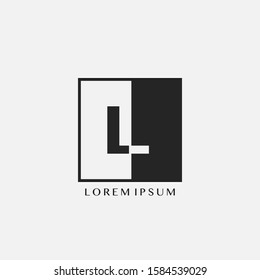 Simple Letter L Square Polygon Geometric logo. Monogram color letter logo with square polygon geometric vector design concept.