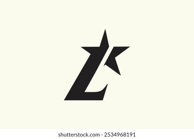 Diseño de Plantilla de Vector con logotipo de letra L estrella simple