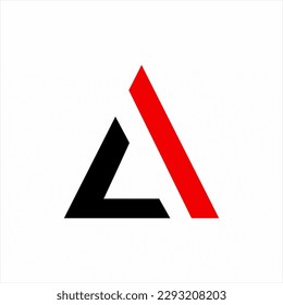 Einfache Buchstaben L Ein Vektorlogo-Design mit Dreieck-Konzept.