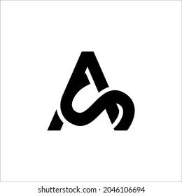 simple AS letter logo in black logo