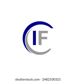 Ilustración vectorial de Plantilla de diseño de logotipo Simple Letter IF. Letra alfabética IF Tecnología Logo Design Pixel Element.