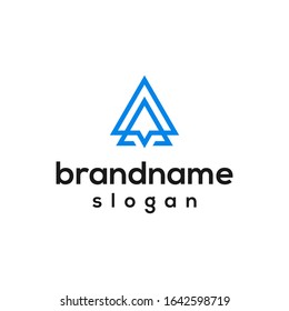simple letter A logo design vector