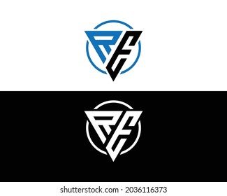 Simple RE Letter Logo Design Vector.