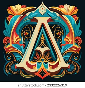 simple letter A logo with flowers