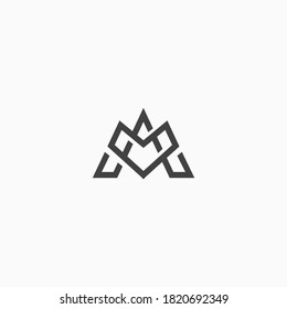 Simple Letter A AM Logo Initial suitable for company that focus on outdoor and mountain hiking