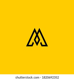 Simple Letter A AM Logo Initial suitable for company that focus on outdoor and mountain hiking