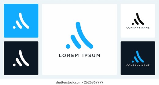 Simple letter A logo with line