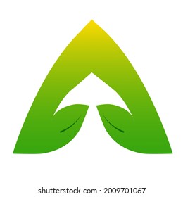 simple letter A logo nature green, for brand or business and web, digital logo